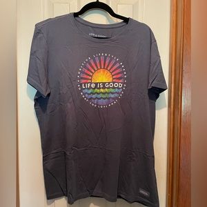 NWT Life is Good Women’s Crusher Tee - Sunset - XL